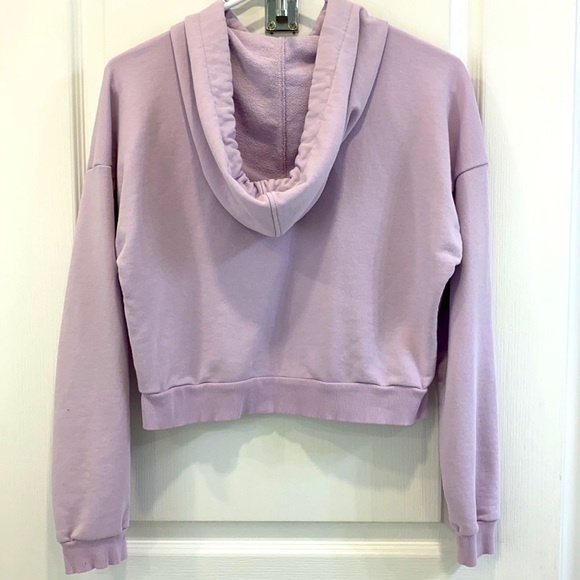 Topshop lilac crop top sweat shirt - US 4 - Picture 2 of 5